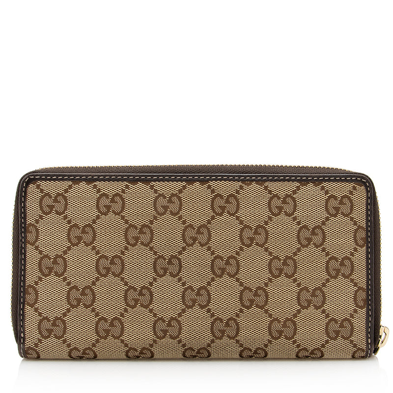 Gucci Vintage Web Gg Canvas Wallet in Natural