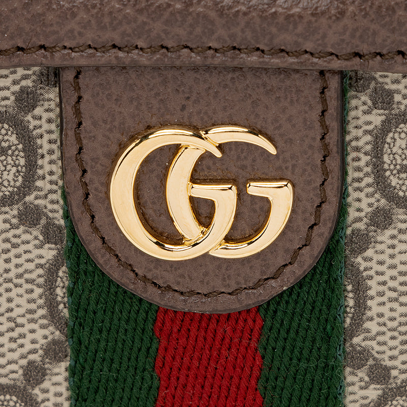 Brown Ophidia GG-Supreme canvas key case, Gucci