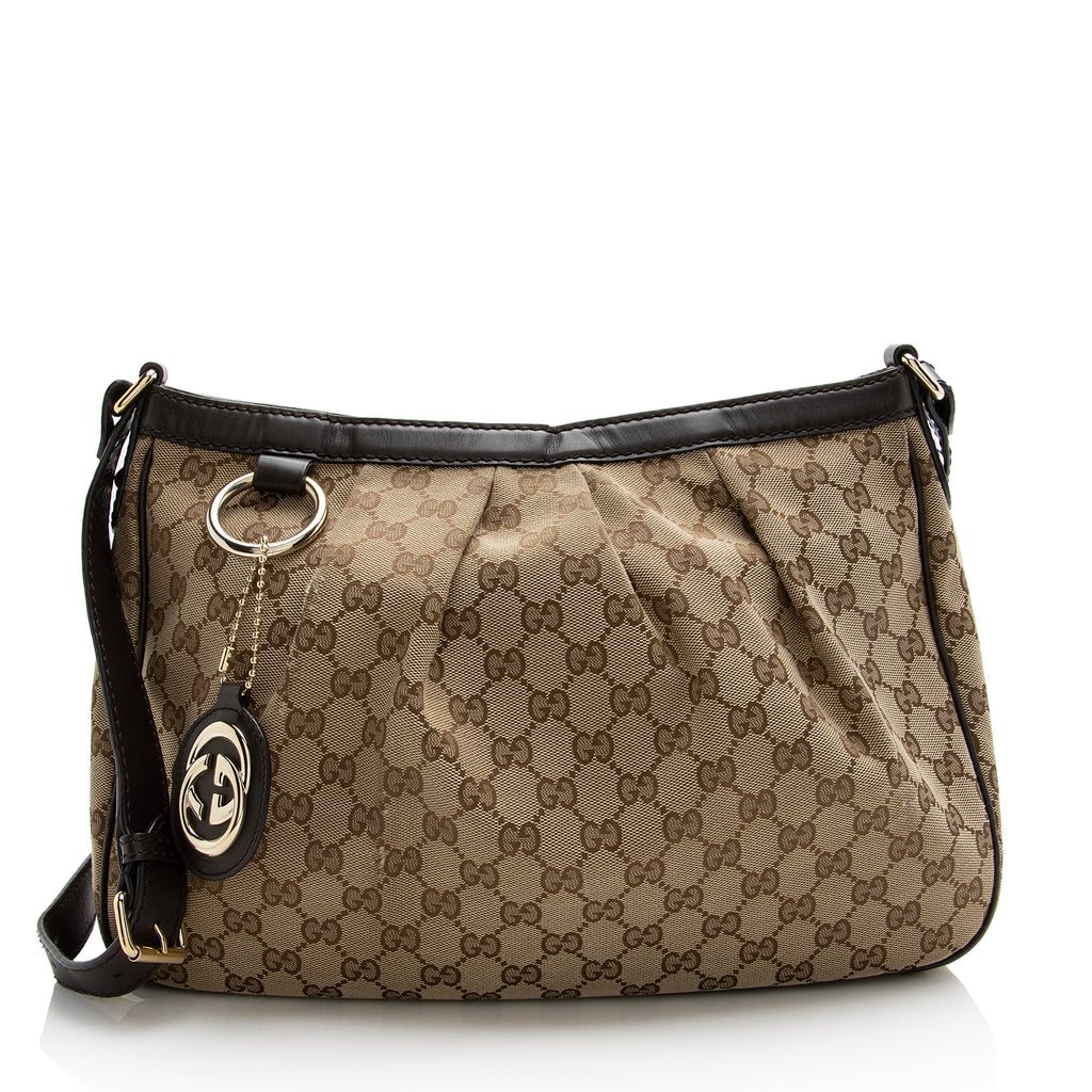 Gucci Sukey GG Monogram Black Hobo Shoulder Bag