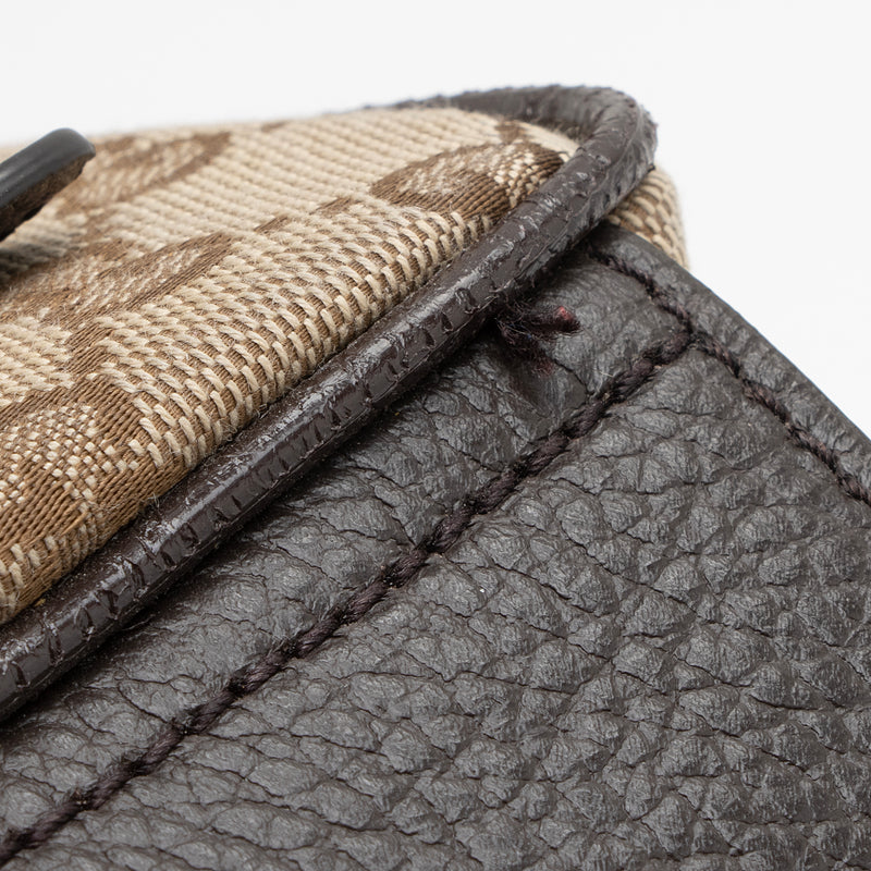 Gucci, Bags, Authentic Gucci Vintage Waist Body Bag Purse Gg Canvas  Leather