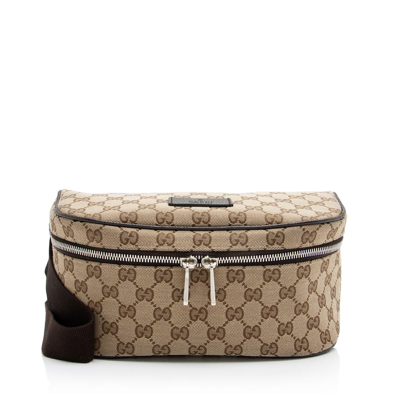 Gucci Pre-owned Double-Pocket GG Canvas Belt Bag - Brown