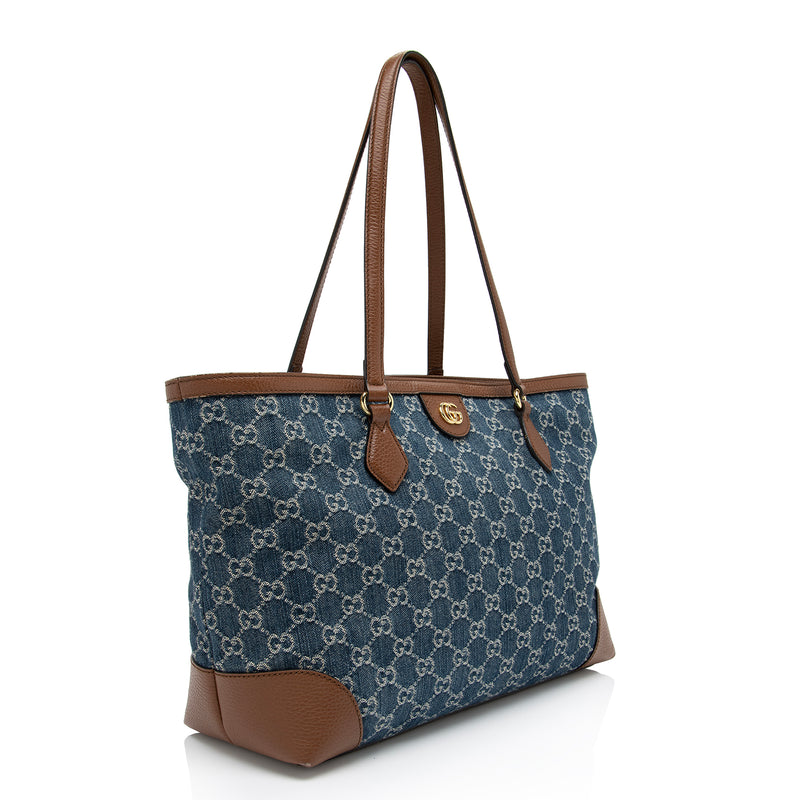 Ophidia medium tote bag in beige and blue Supreme