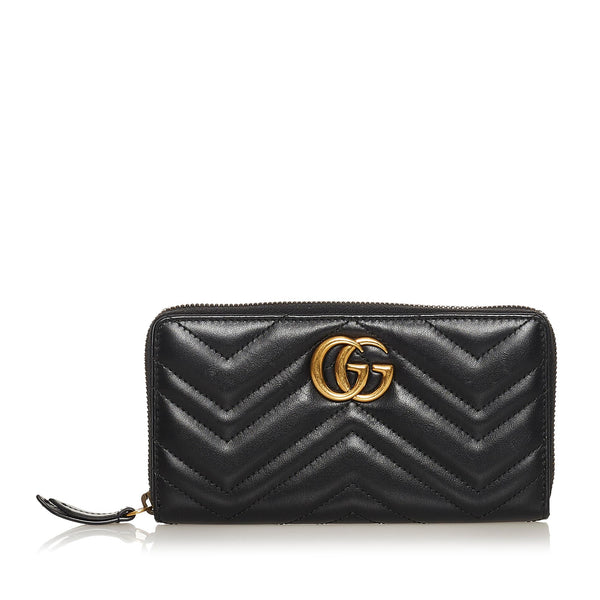 Gucci GG Marmont Matelasse Leather Zip Around Wallet (SHG-34459)