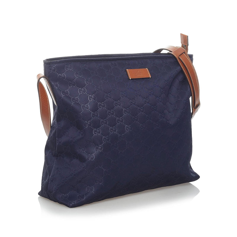 Gucci Men's Messenger Leather Bag- Navy