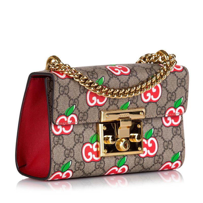 Gucci GG Supreme Apple Padlock Shoulder Bag (SHG-35947) – LuxeDH