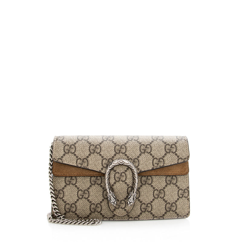 Gucci GG Supreme Monogram Mini Dionysus Shoulder Bag Taupe