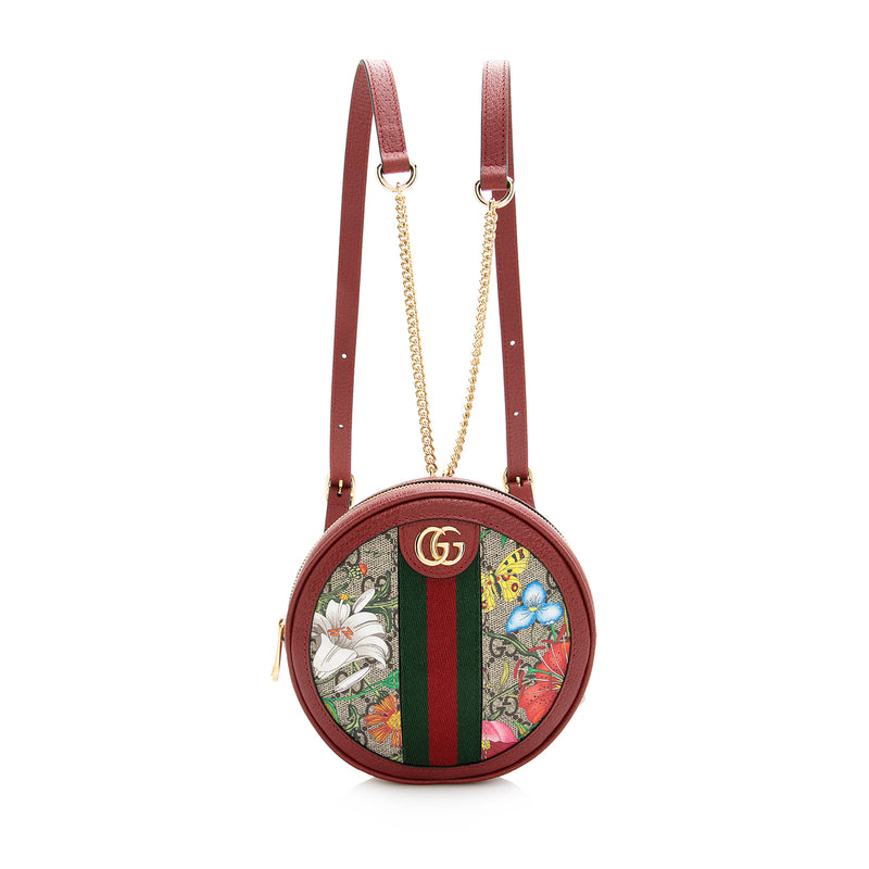 Gucci Ophidia Round Shoulder Bag GG Velvet Mini Red 11333885