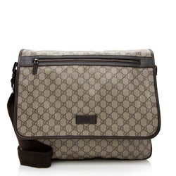 Gucci GG Supreme Classic Flat Medium Messenger Bag (SHF-rHNsr9