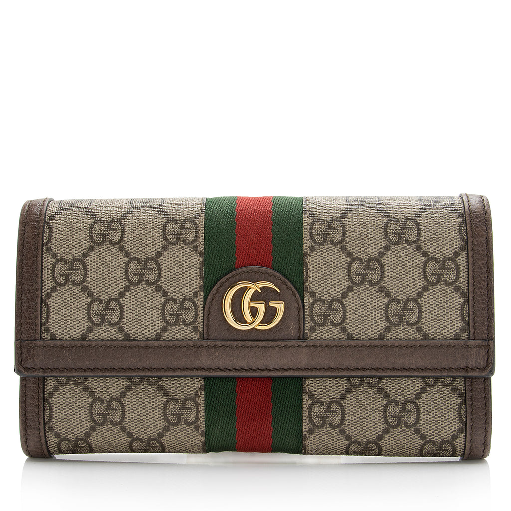 Gucci GG Red Supreme Canvas and Leather Continental Wallet Gucci