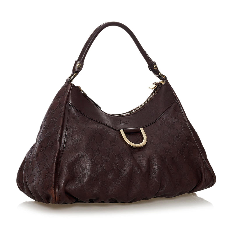 Gucci Guccissima Abbey D-Ring Shoulder Bag Brown