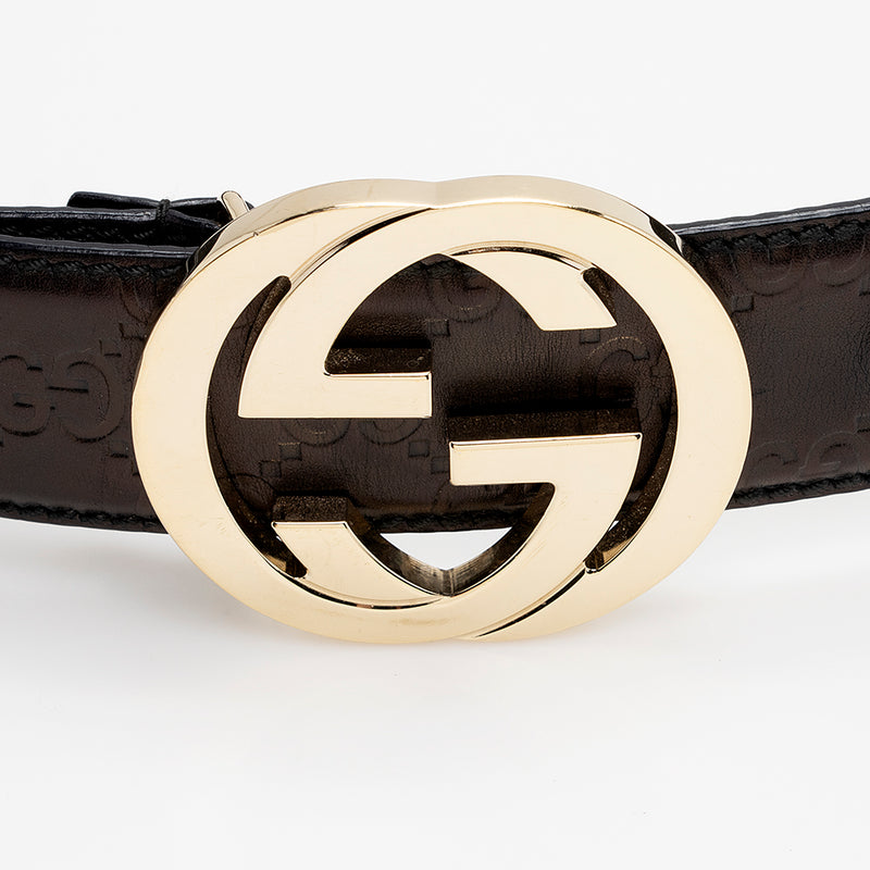 Gucci Guccissima Leather Square Interlocking G Belt - Size 34 / 85