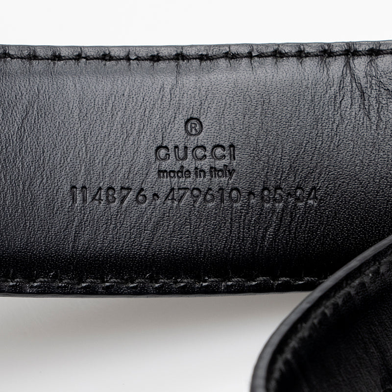 Gucci Guccissima Leather Square Interlocking G Belt - Size 34 / 85