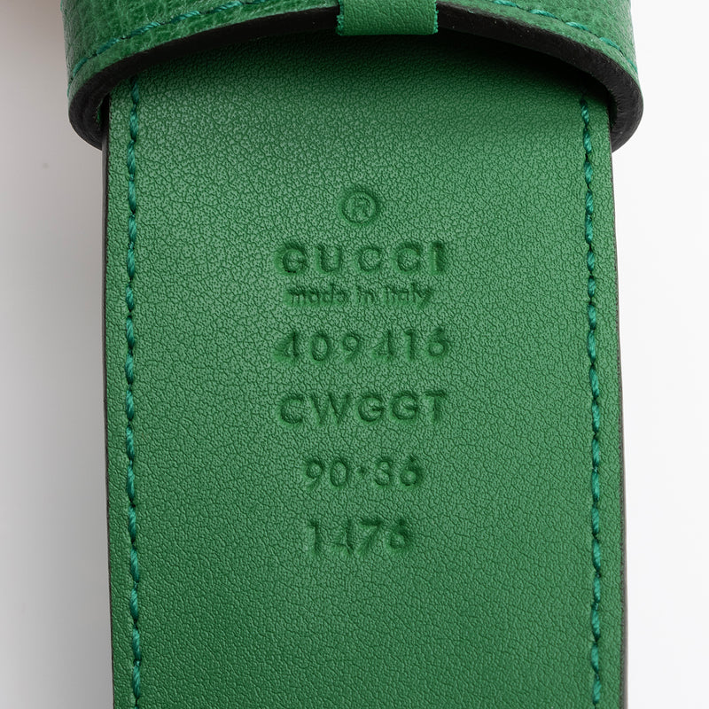 GUCCI Vernis Green Leather Vintage Belt 