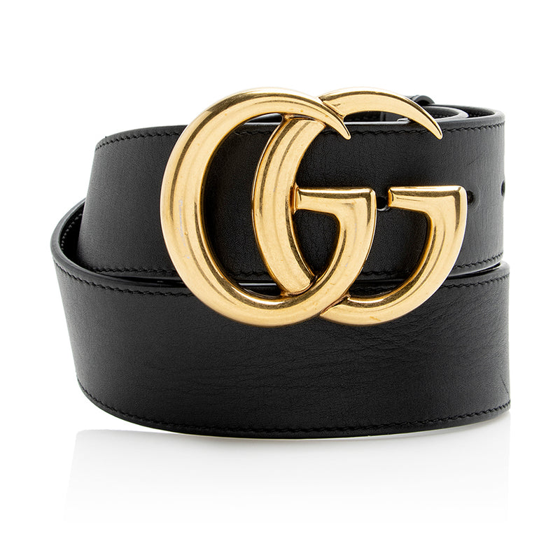 Gucci Women's Wide Leather Belt with Double G