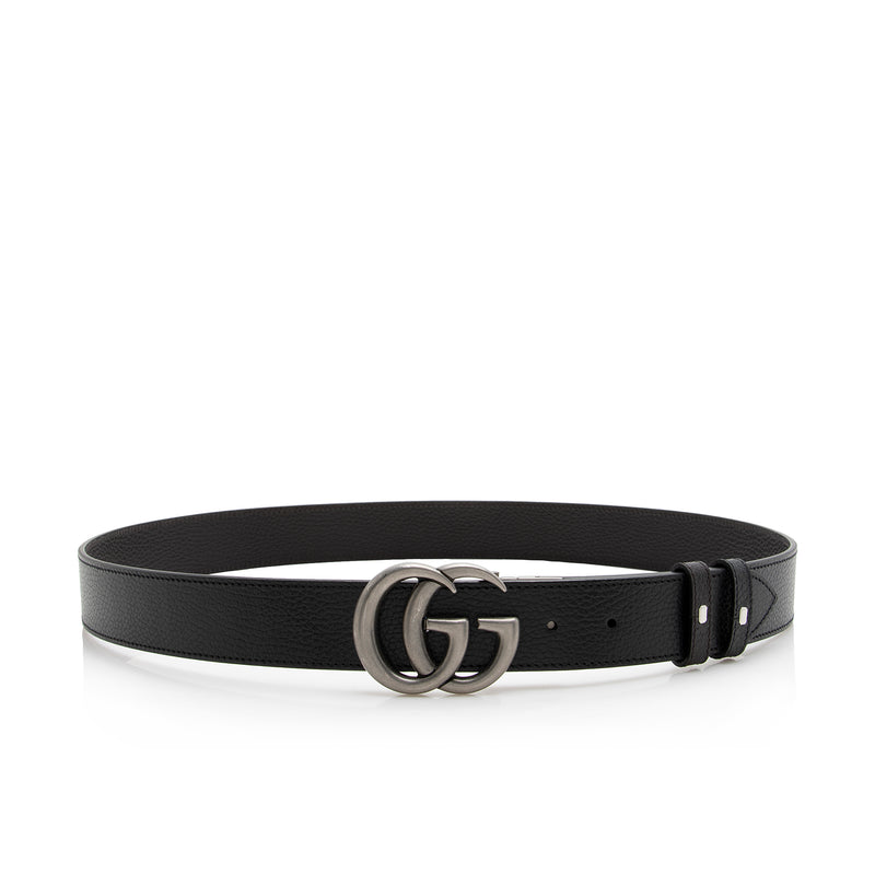 Black Gucci Signature / Brown Leather Reversible Belt