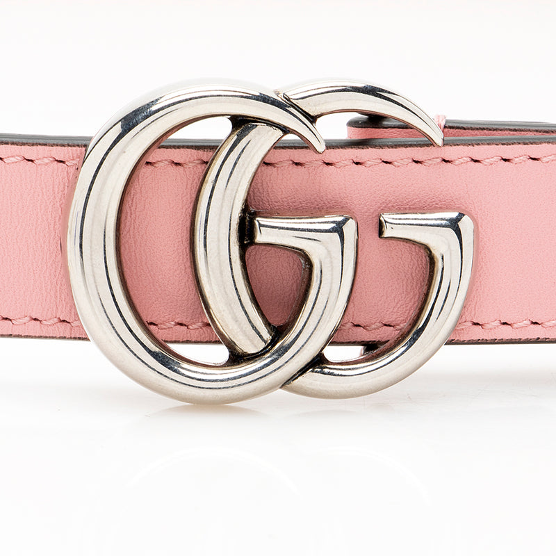 GG Marmont thin belt in pink canvas