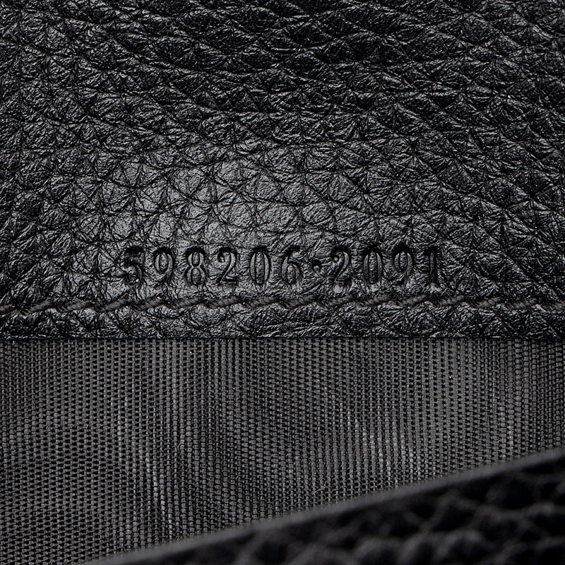 Gucci Monogram Embossed Black Leather Checkbook Wallet