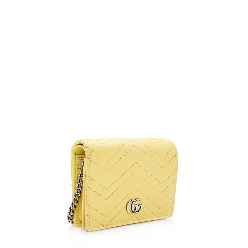 Gucci Matelasse Leather GG Marmont Mini Square Chain Bag (SHF