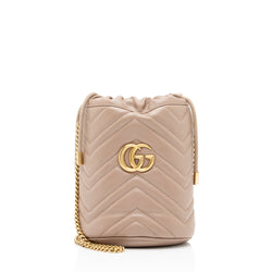Mini gg marmont 2.0 leather shoulder bag - Gucci - Women | Luisaviaroma
