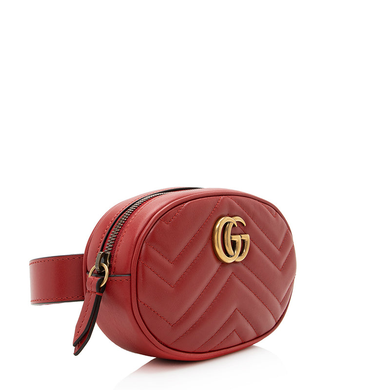 Gucci Matelasse Leather GG Marmont Belt Bag - Size 34 / 85 (SHF