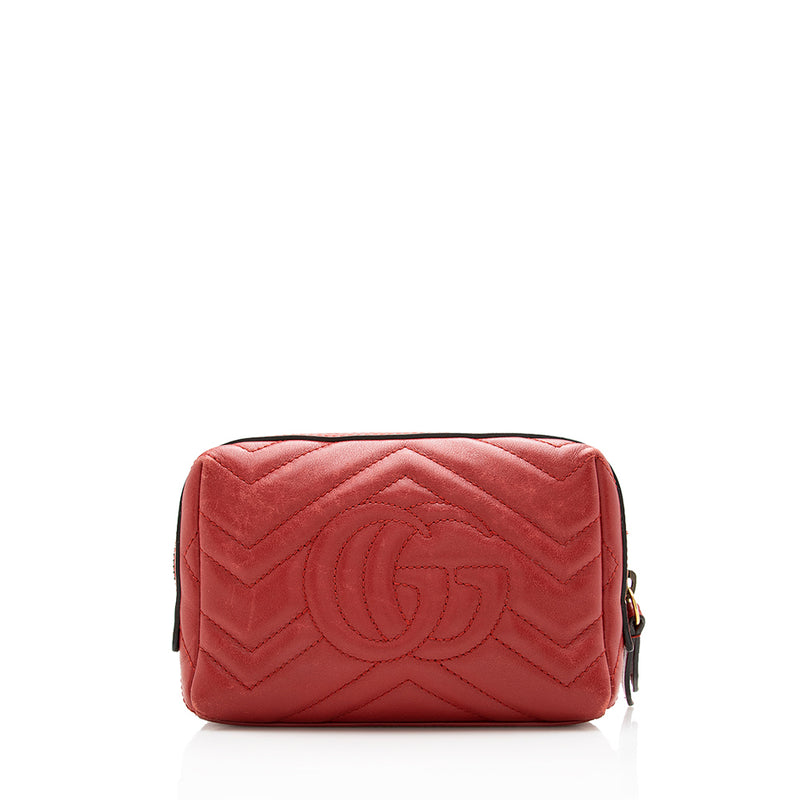 Gucci Metallic Matelasse Leather GG Marmont Mini Shoulder Bag (SHF