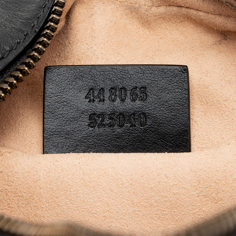 GUCCI GG Marmont Matelasse Mini Leather Crossbody Bag Black 448065