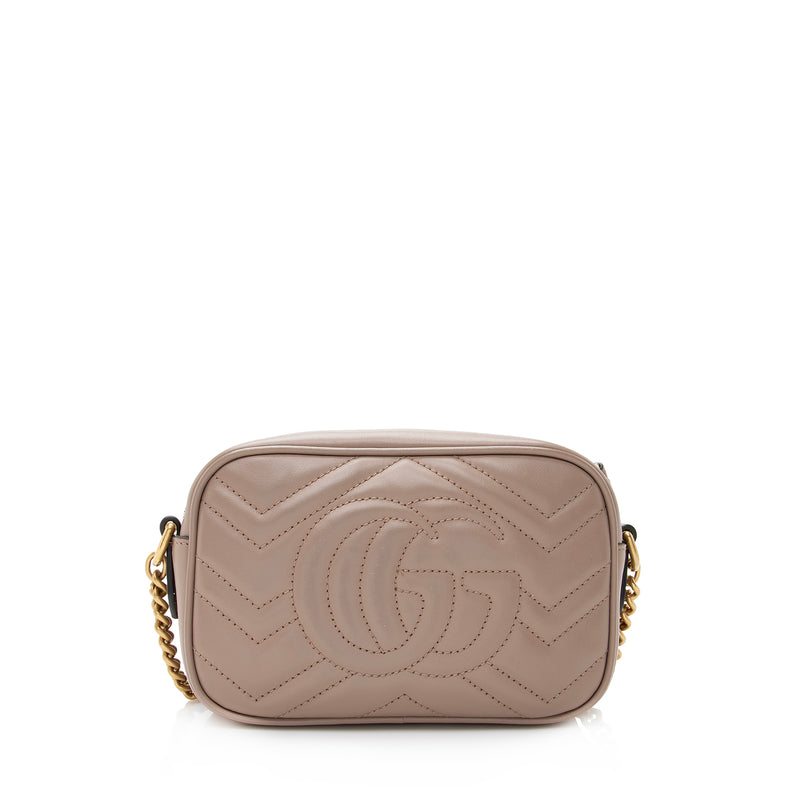 Gucci Metallic Matelasse Leather GG Marmont Mini Shoulder Bag (SHF-228 –  LuxeDH