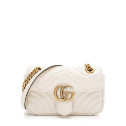 Gucci Matelasse Leather GG Marmont Mini Wallet on Chain Bag (SHF