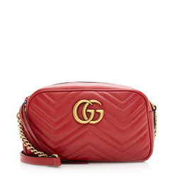 GUCCI Pink Quilted Leather GG Marmont Mini Matelasse Shoulder Bag