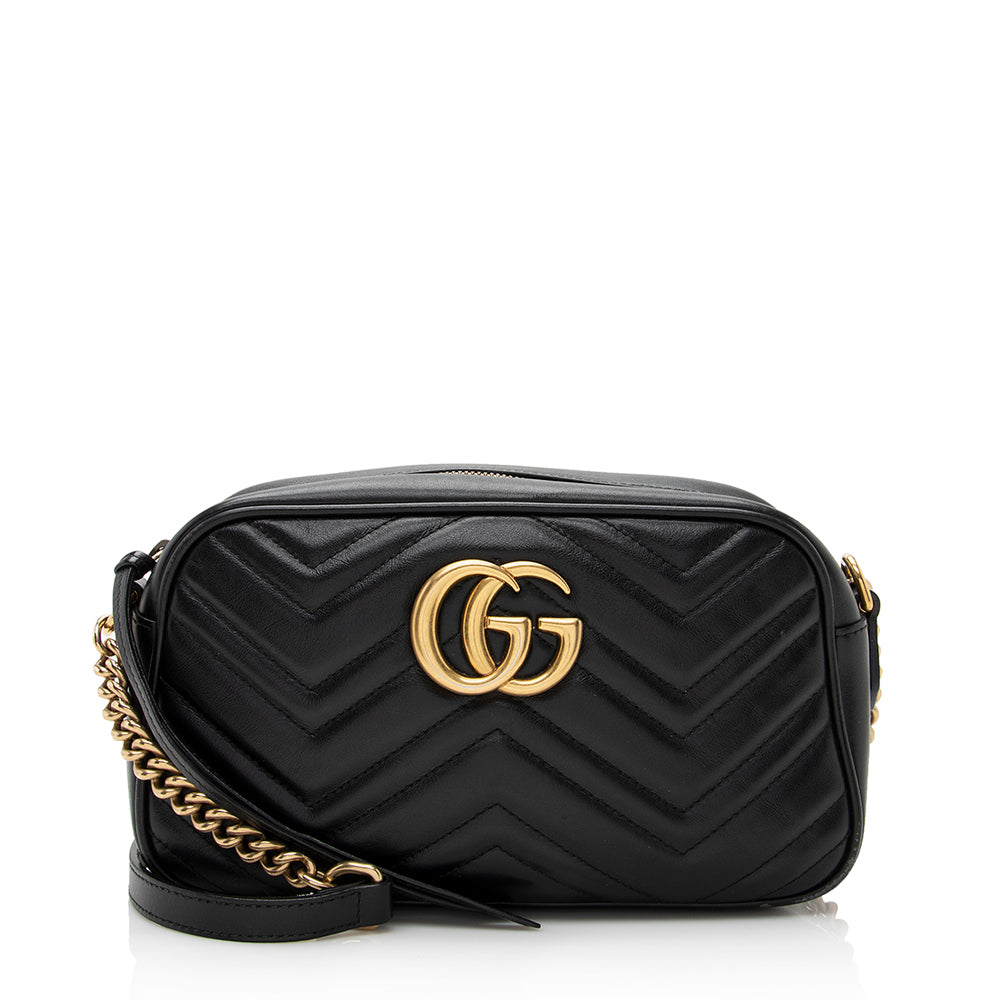 GG Marmont small shoulder bag in black leather