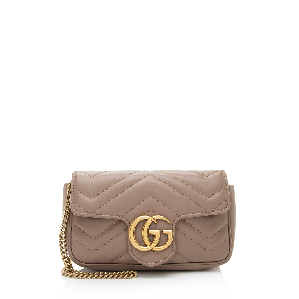 Gucci Matelasse Leather GG Marmont Super Mini Bag (SHF-dN0cWo