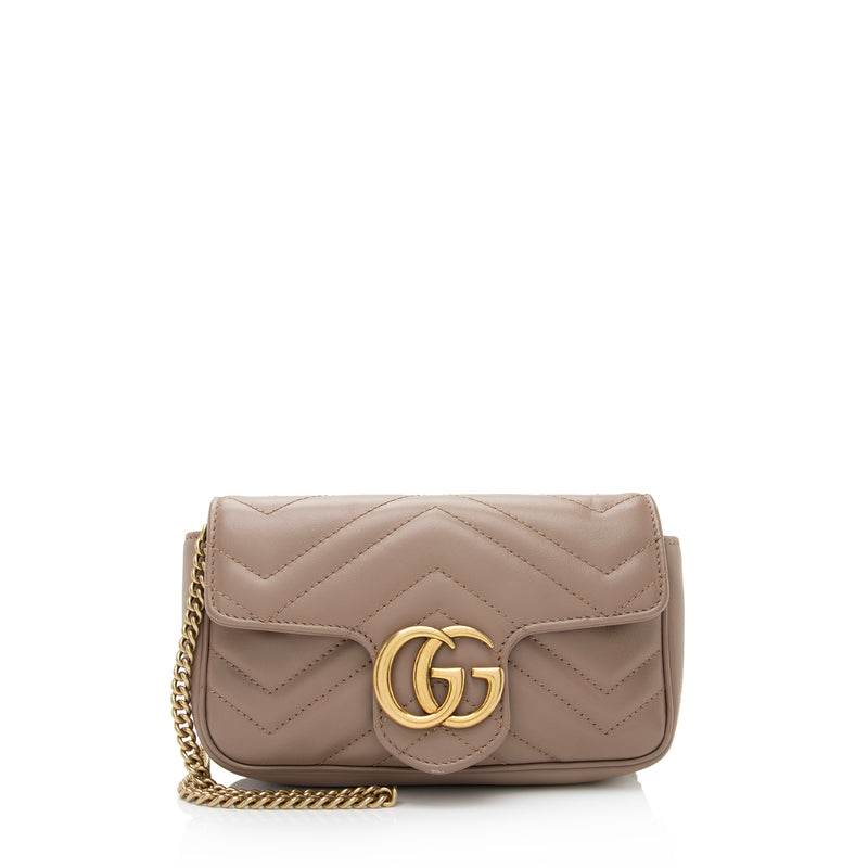 Gucci GG Marmont Matelasse Super Mini Bag Black in Leather with