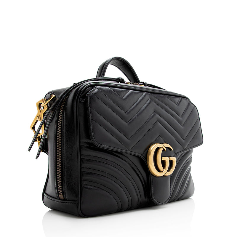 Womens Gucci grey Mini Leather GG Matelassé Top-Handle Bag