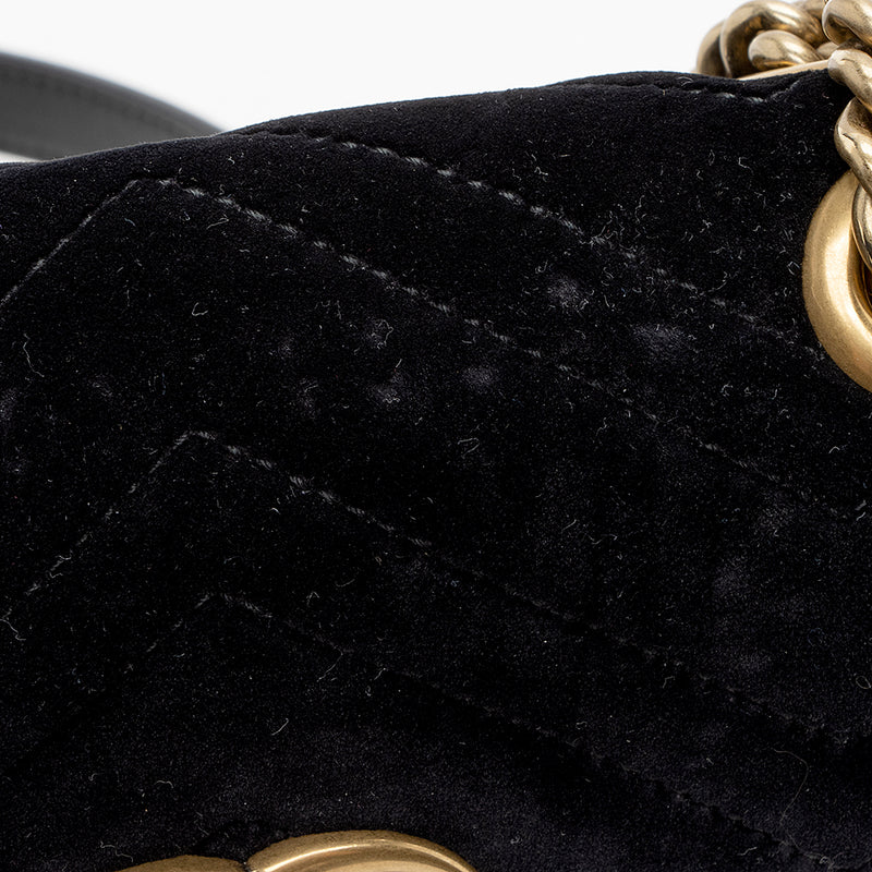 Gucci Matelasse Velvet GG Marmont Mini Shoulder Bag (SHF-15721) – LuxeDH