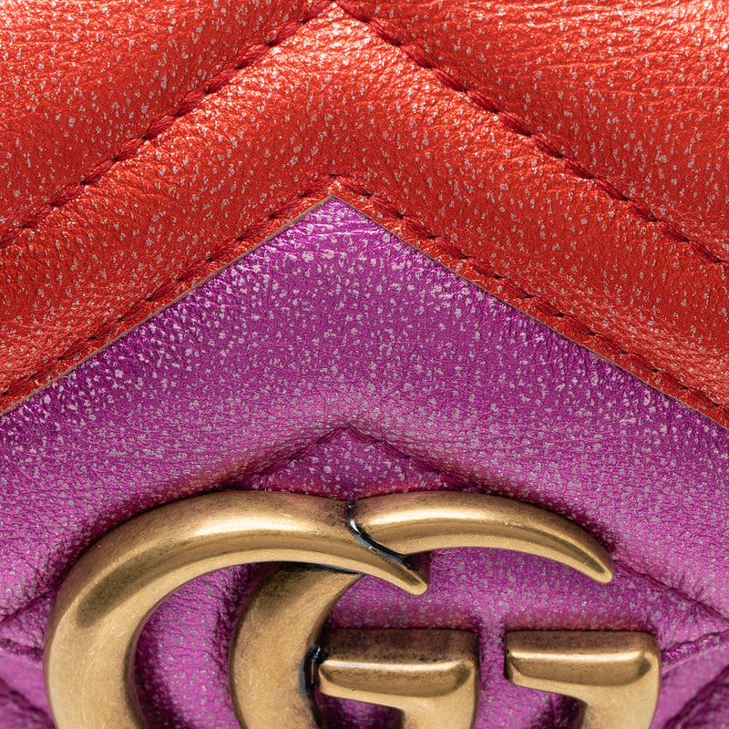 Gucci Metallic Matelasse Leather GG Marmont Mini Shoulder Bag (SHF-228 –  LuxeDH