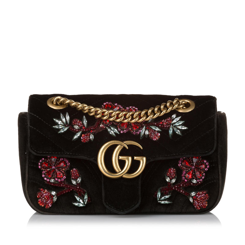 Black GG Marmont mini leather cross-body bag, Gucci