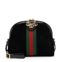 Gucci Navy Leather Suede Ophidia Shoulder Bag