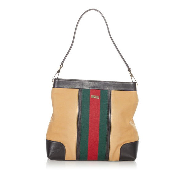 Gucci Web Canvas Shoulder Bag (SHG-23754)
