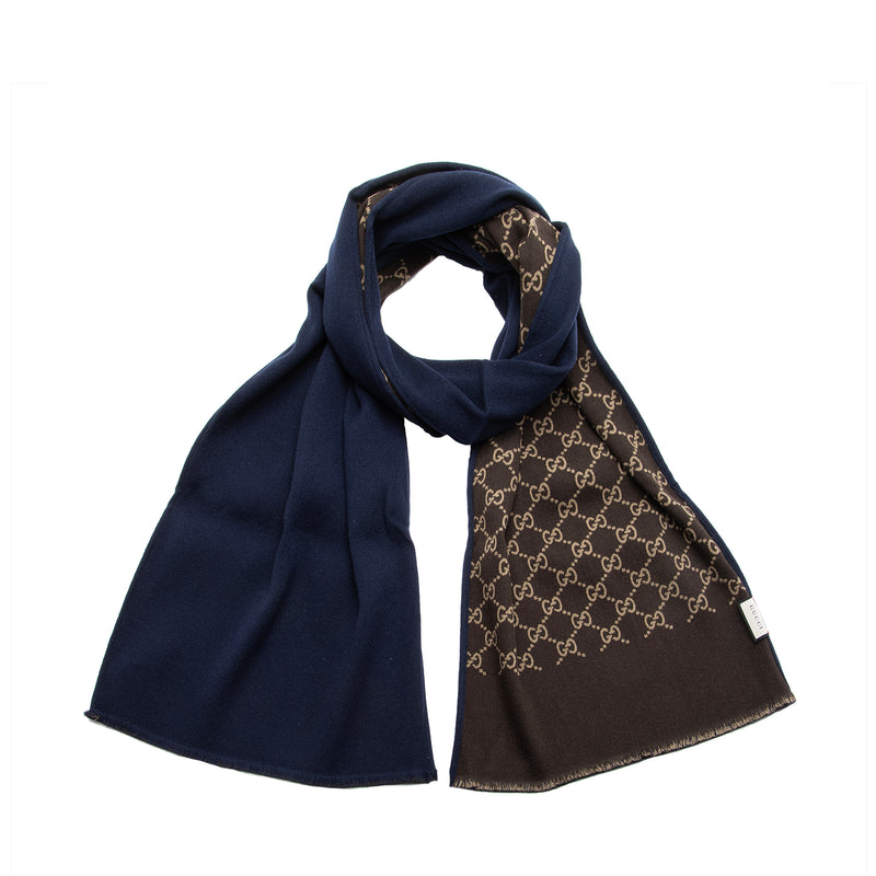 Gucci GG Pattern Wool Silk Scarf