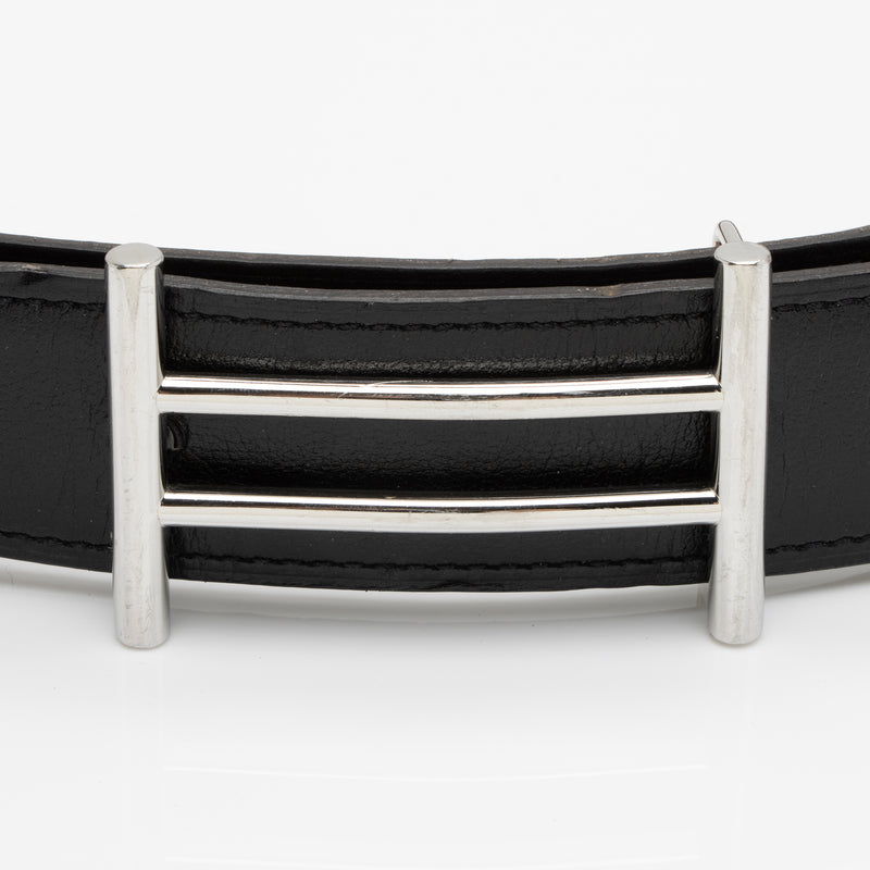 Hermes H Hippique Buckle 38MM Reversible Belt Togo Leather In Grey