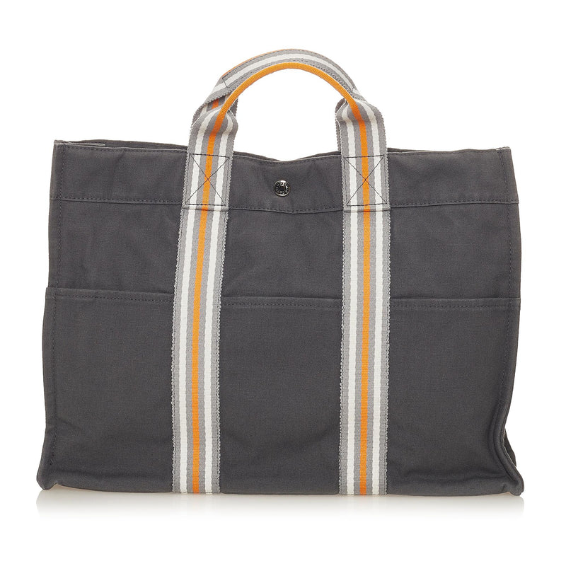 Pre Loved Hermes Fourre Tout mm Tote Bag Canvas Gray