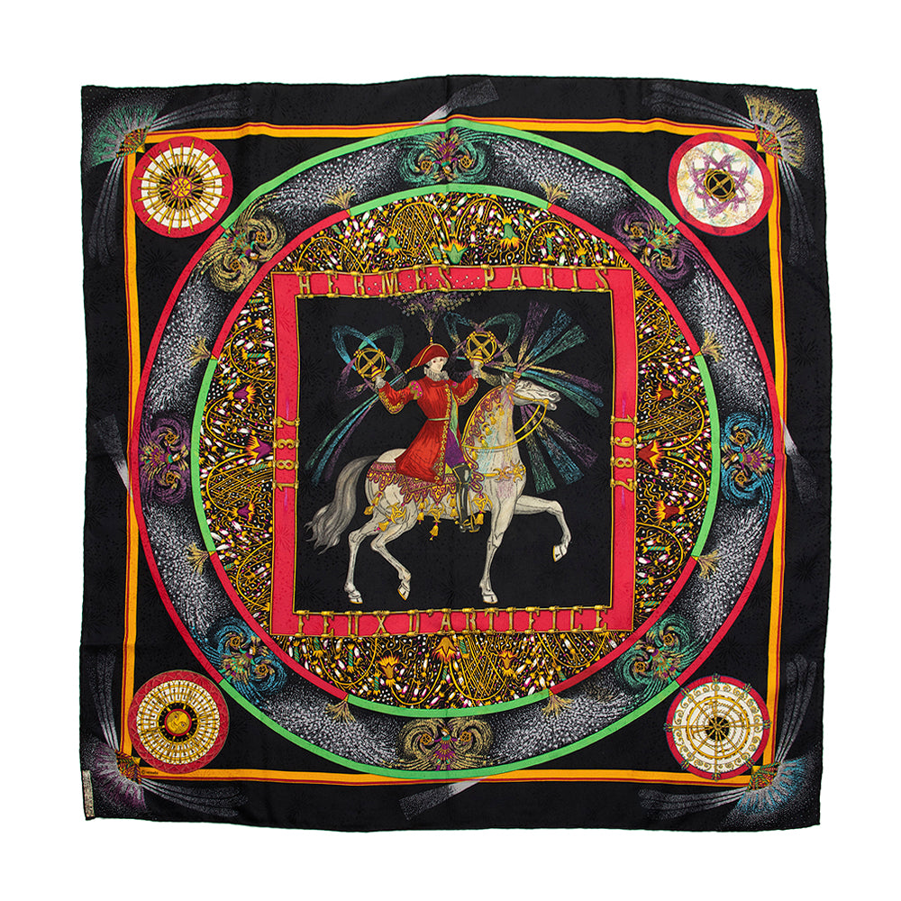 Hermes Silk Les Tambours 90cm Scarf (SHF-21515) – LuxeDH