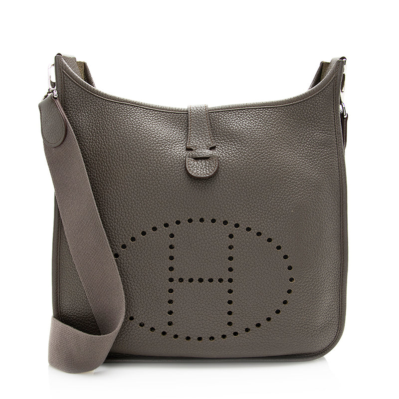 Hermes Evelyne PM III Clemence Leather Crossbody Bag