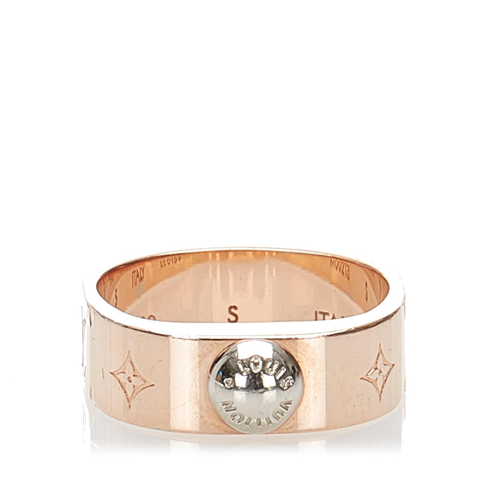 Auth Louis Vuitton Ring LV Fairytale Set MP2452 M Engraved US8/8.5-8.75  Enamel 