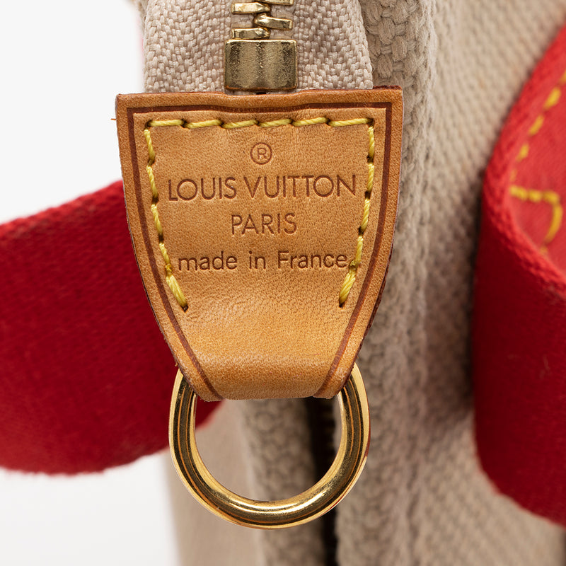 At Auction: Louis Vuitton, LOUIS VUITTON RED ANTIGUA CABAS TOTE