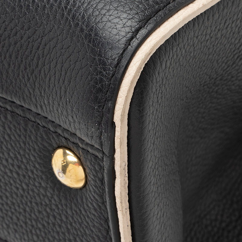 Louis Vuitton Calf Leather Monogram Canvas Double V Satchel (SHF-20589)