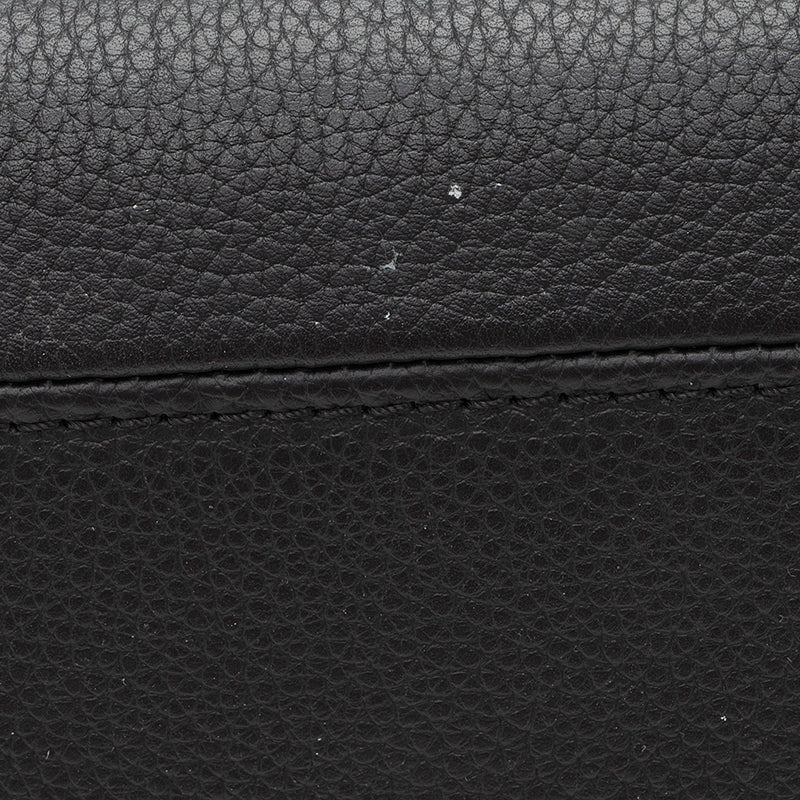 Louis Vuitton Calf Leather Monogram Canvas Double V Satchel (SHF-20589)