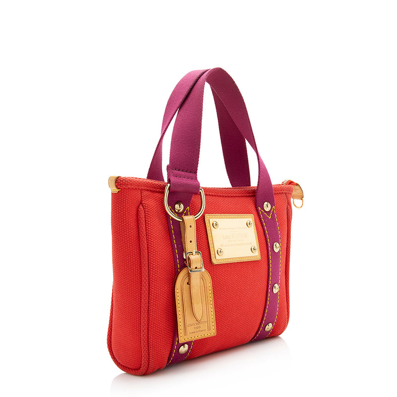 Louis Vuitton Antigua Cabas Red Canvas Shoulder Bag PM Louis Vuitton