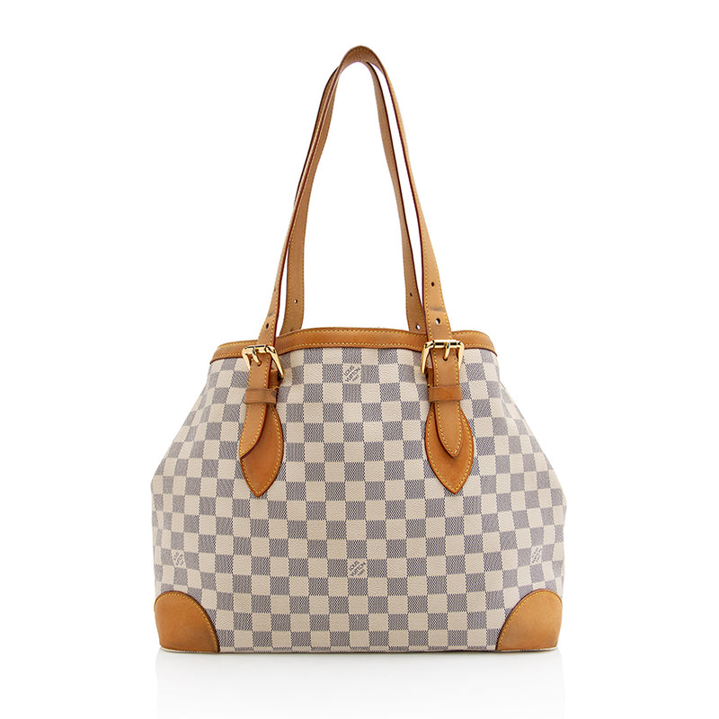 Louis Vuitton Damier Hampstead MM Tote Bag Handbag Brown Women