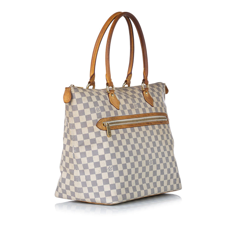 White Louis Vuitton Damier Azur Saleya GM Tote Bag